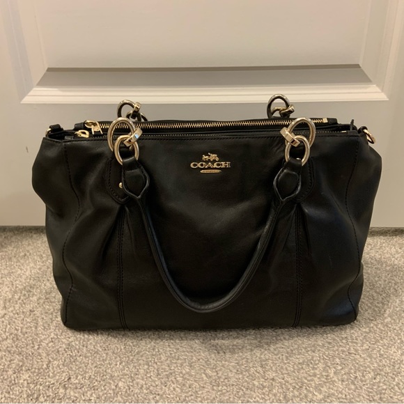 Black Leather Coach Purse - Picture 6 of 9